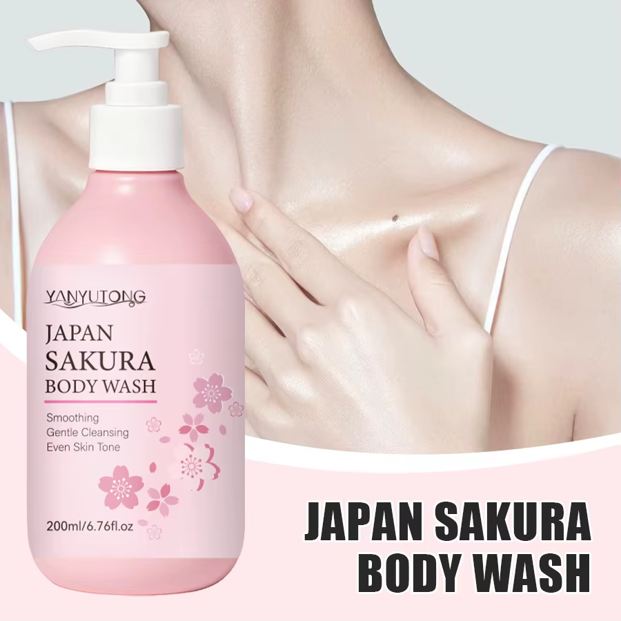 Sakura Gel douche longue hydratant lisse parfum longue durée mousse douce nettoyage du corps produit de bain 200ml