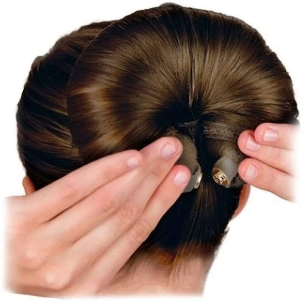Chignon Magique Noir/Marron/Beige : Outil Coiffure Donut Bagel pour Cheveux, Épingle à Cheveux, Accessoires Coiffure Femme, Tresses