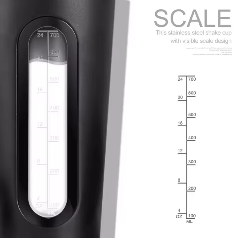 Bouteille shaker sport 700 ml en acier inoxydable