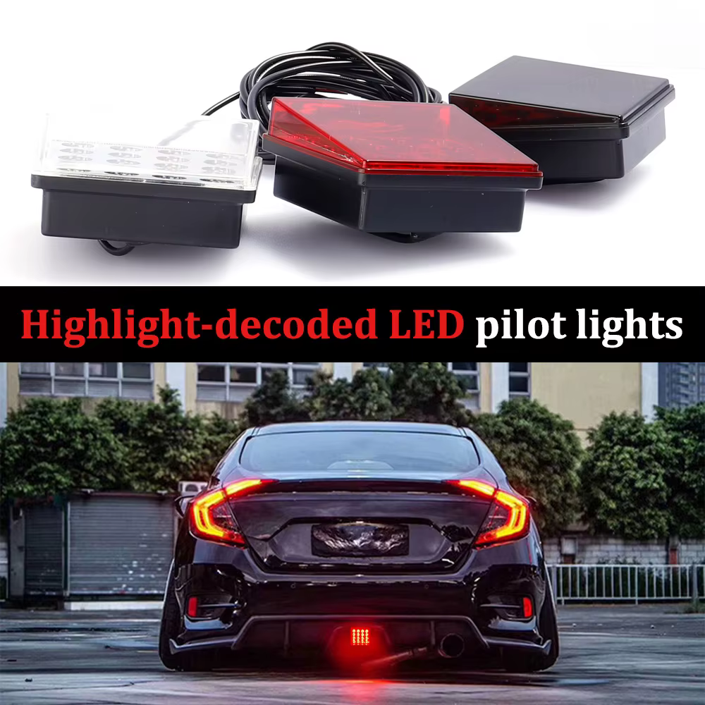 Feux arrière Flash stroboscopique Style F1, feux pilotes de freinage Led pour voiture moto, avertissement automatique, arrêt inverse, feux de sécurité pour pare-chocs