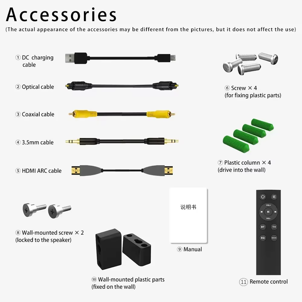 Système de haut-parleurs de barre de son Bluetooth sans fil, haut-parleur sonore Super puissant, filaire, Surround stéréo, projecteur de télévision pour Home cinéma