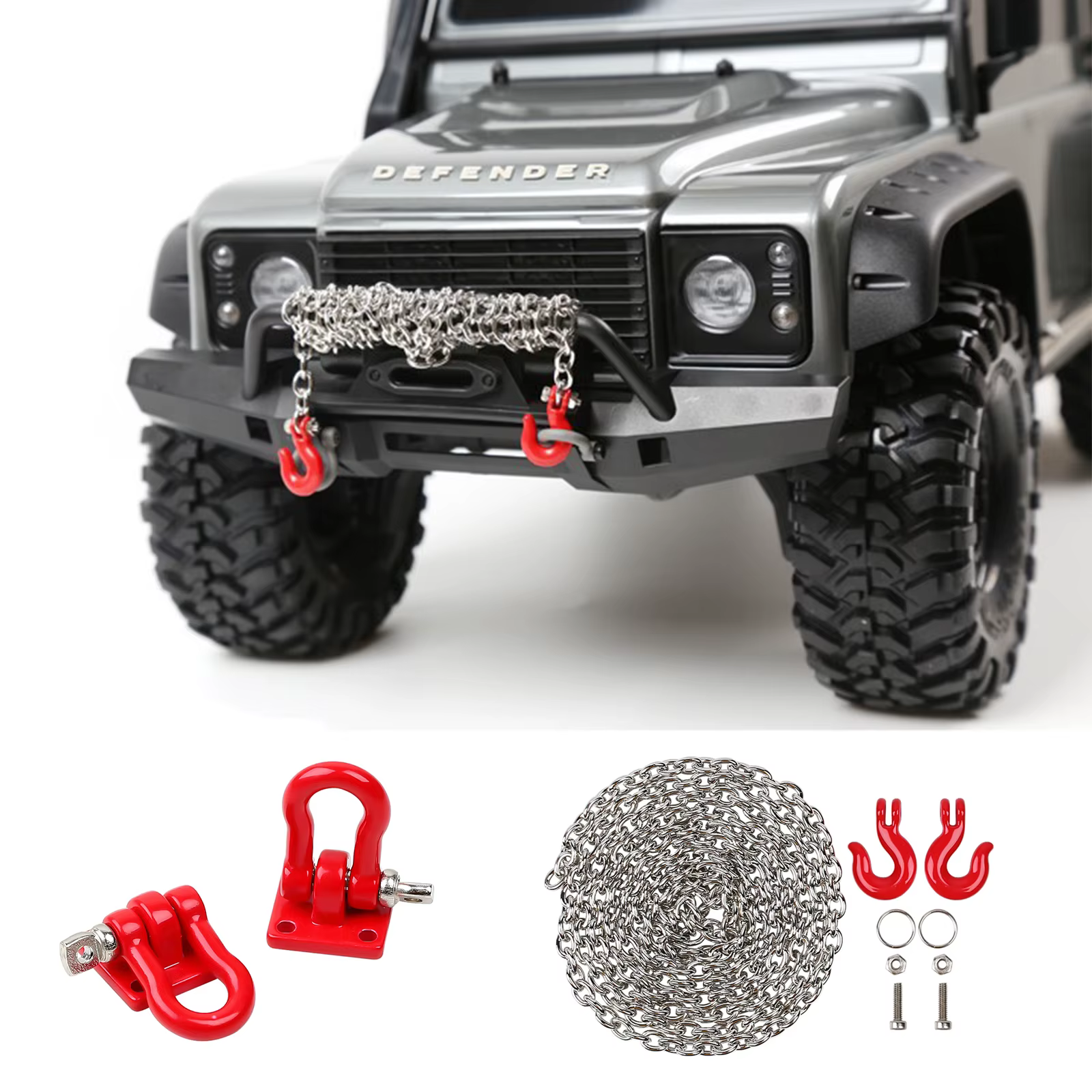 Crochet de remorquage pour remorque RS RC, accessoires métalliques, mise à niveau pour voiture sur chenilles 1:10 RC Redcat Gen8 VS4-10 Axial SCX10 90046 AXI03007 Capra