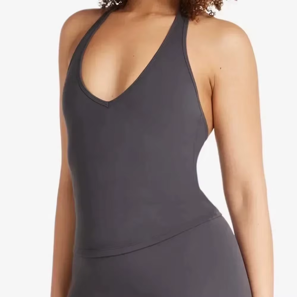 Débardeur de sport sexy pour femme avec soutien-gorge intégré et coussinets
