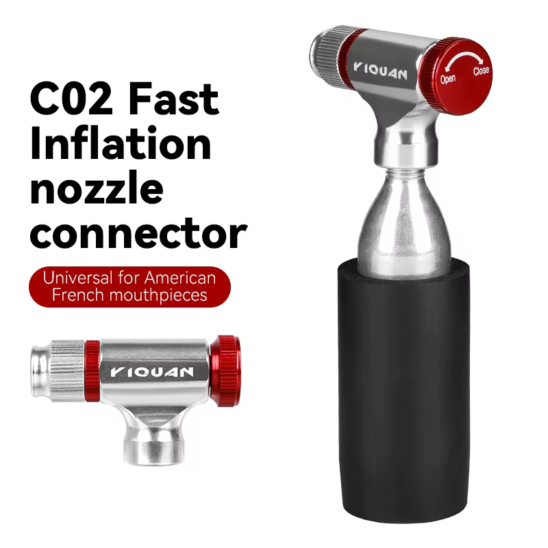CO2 vélo pneu gonfleur CO2 pompes gonfleur tête en alliage d'aluminium vélo pneu pompe outil Mini vélo CO2 pompe vélo accessoires