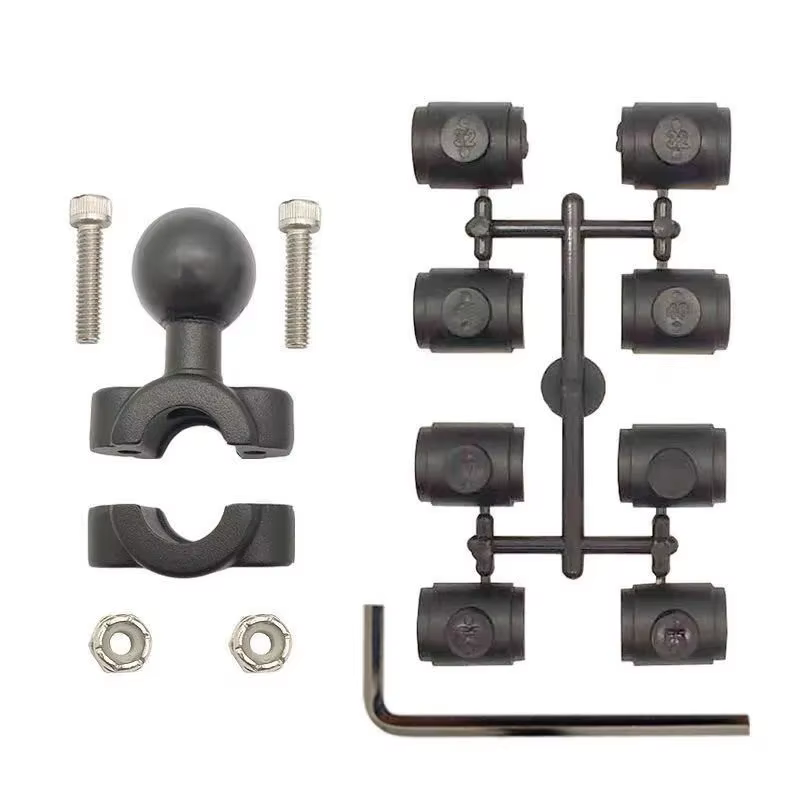 Base de rail de guidage tubulaire de taille moyenne avec boule de taille B 1" ou taille C 1,5" pour guidon pour supports RAM