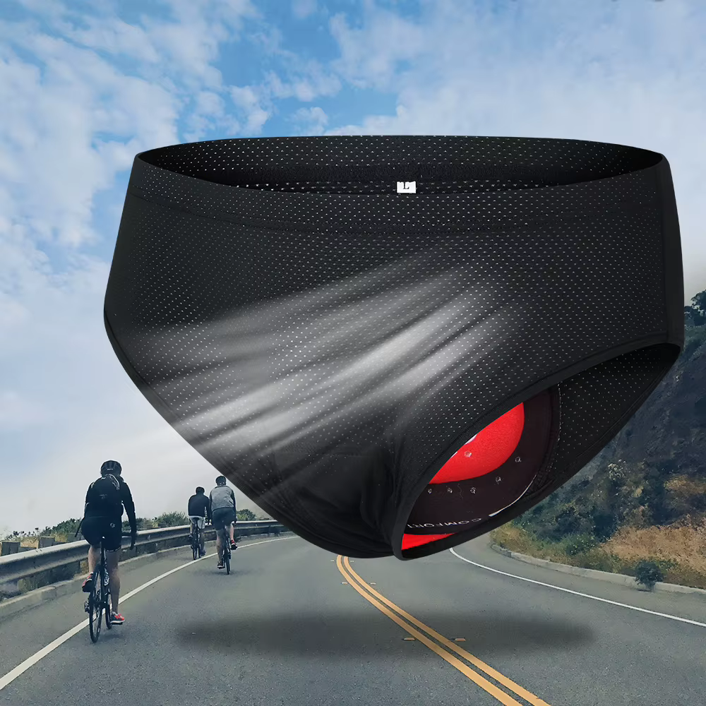 Slip respirant et rembourré pour homme, sous-vêtement de vélo