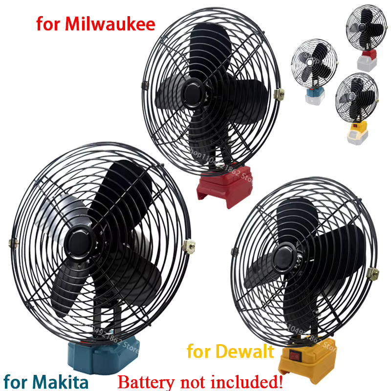 Accessoires de batterie pour Makita pour Milwaukee pour Dewalt 18V batterie au Lithium 8 pouces ventilateur électrique Table de Camping en plein air ventilateur de bureau