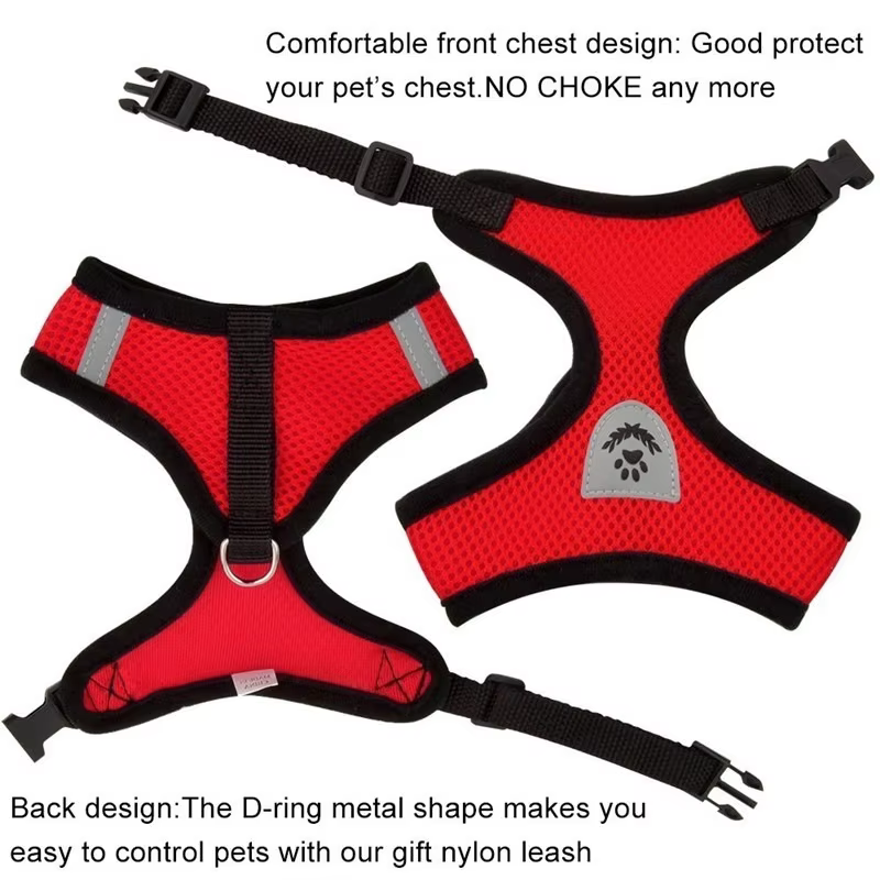 Harnais pour chat et chien avec laisse, gilet réglable en maille polyester respirante, harnais réfléchissant pour petits chiens et chats, accessoires