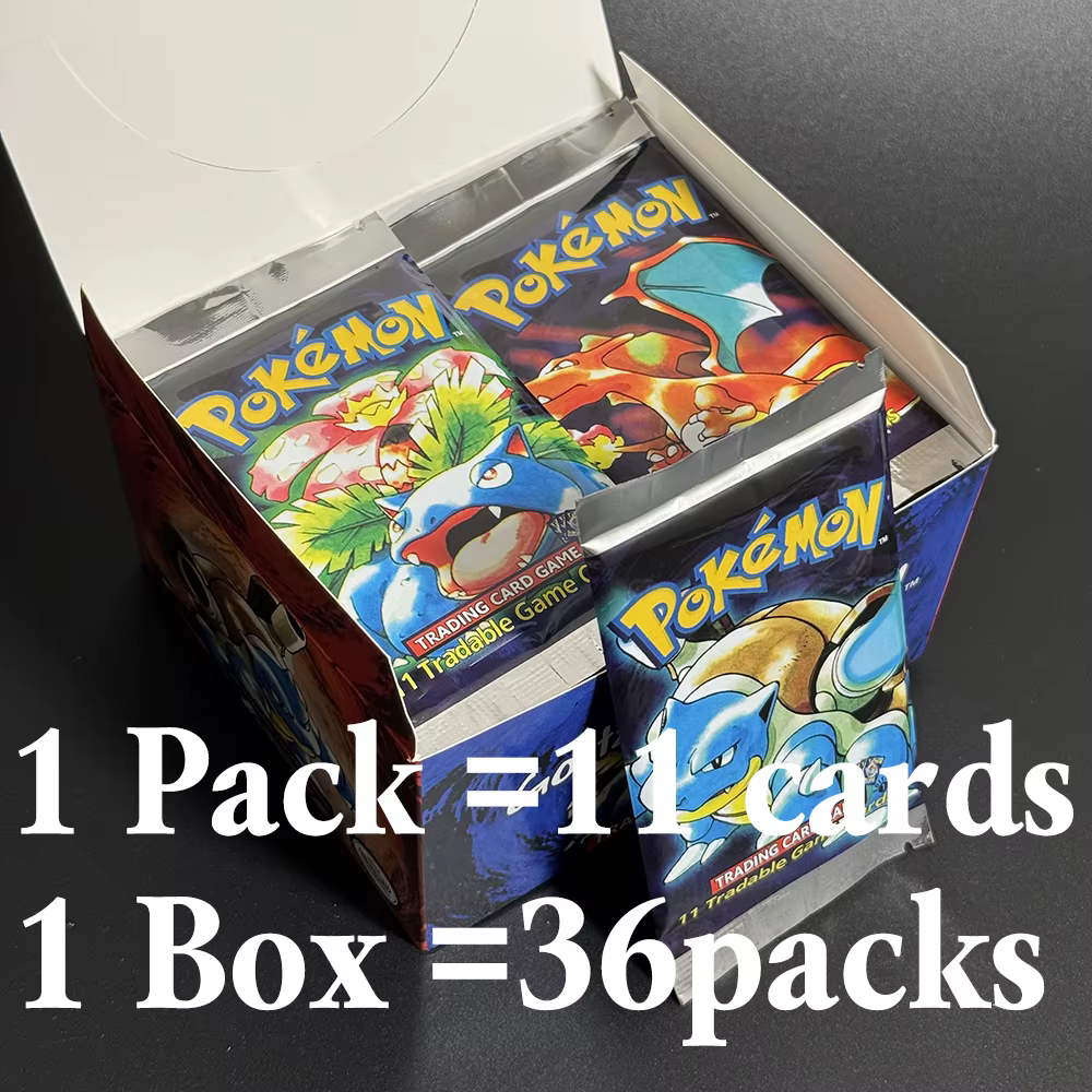 PTCG cartes proxy Booster 36 paquets/boîte ensemble de Base cartes Pokemon TCG carte à collectionner faite maison 1ST édition ensemble de Base jouet cadeaux PTCG