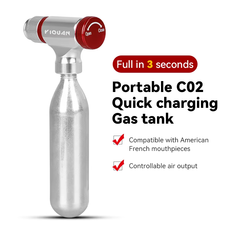 CO2 vélo pneu gonfleur CO2 pompes gonfleur tête en alliage d'aluminium vélo pneu pompe outil Mini vélo CO2 pompe vélo accessoires