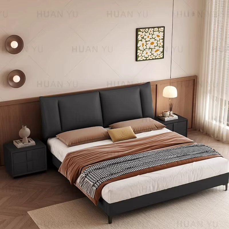 Support de jambe, rangement de lit esthétique, salon moderne, lits de couchage, tables de nuit doubles, accessoires de maison