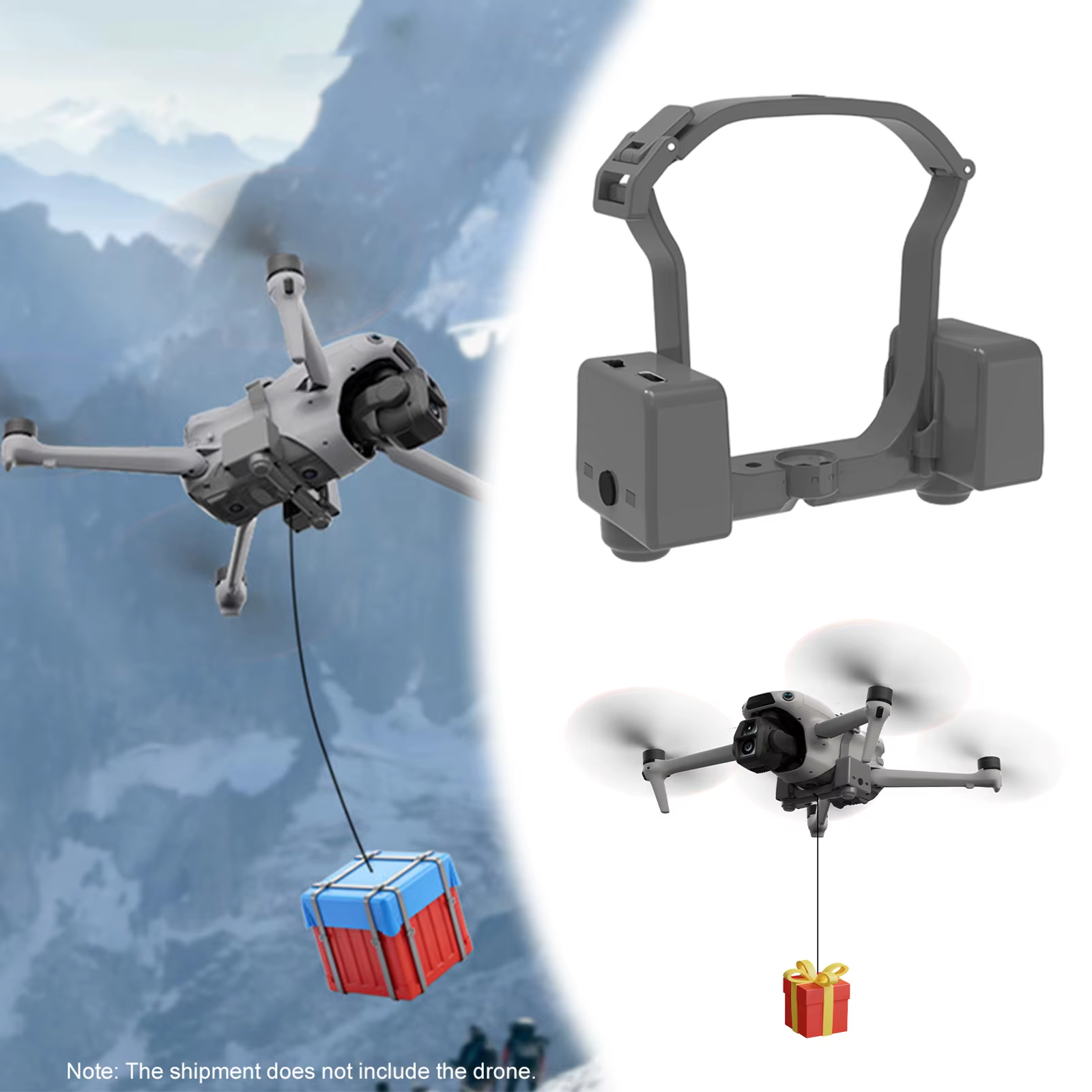 Système de largage aérien LED pour Air 3/3S avec chargement Type-C, accessoire de drone pour livraison de cadeaux/sauvetage