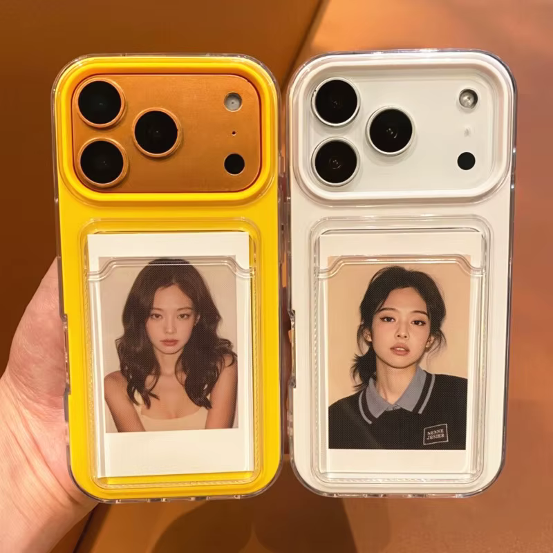 Étui de luxe 2 en 1 avec fente pour carte Photo, étui souple antichoc pour iPhone 17 Air 11 12 13 14 15 16 Pro Max Plus couleur bonbon