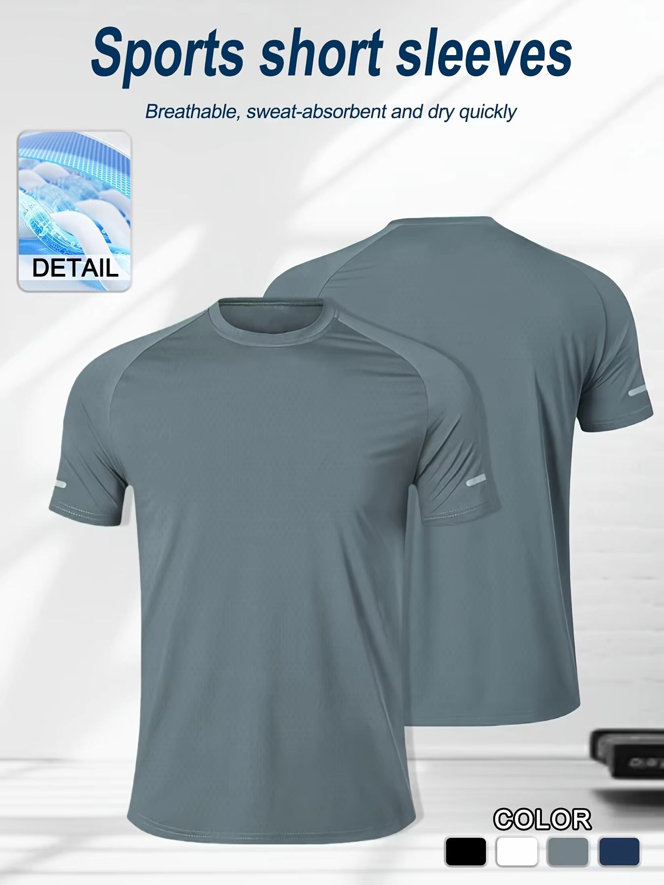 Vêtements de Fitness, T-shirt de sport à manches courtes en soie glacée pour hommes