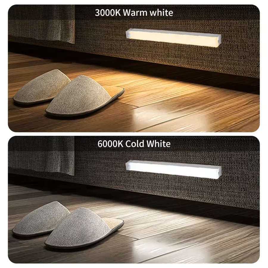 Lampe LED magnétique sans fil avec détecteur de mouvement, Rechargeable par USB, veilleuse pour armoire, garde-robe, rétro-éclairage pour chambre