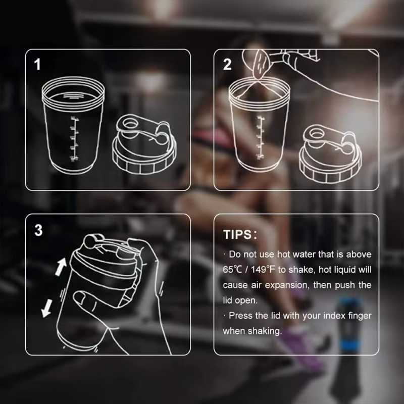 Bouteille Shaker anti-fuite avec 3 couches