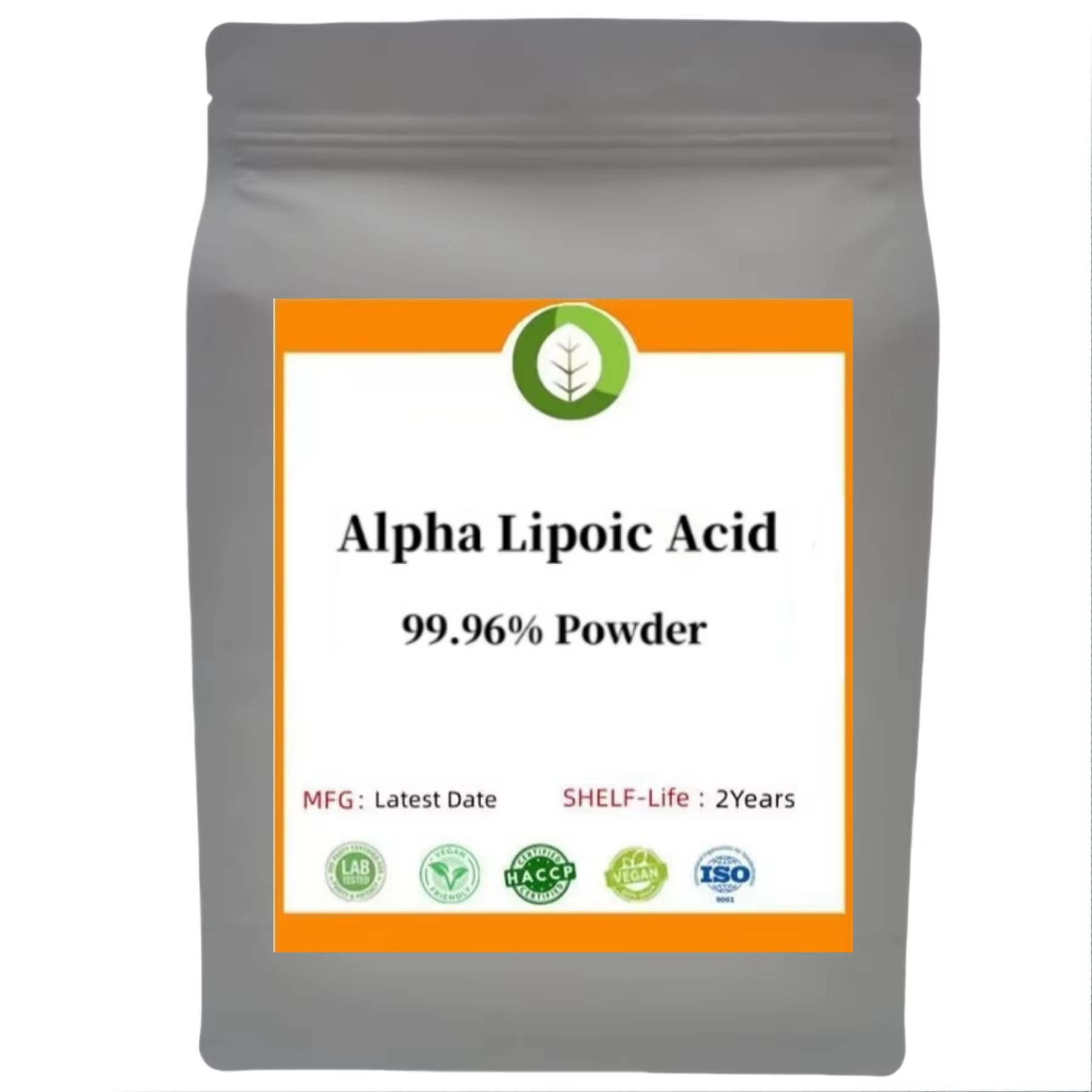 Emballage personnalisé de sac de papier d'aluminium 100 % poudre d'acide lipoique d'alpha en vrac ALA