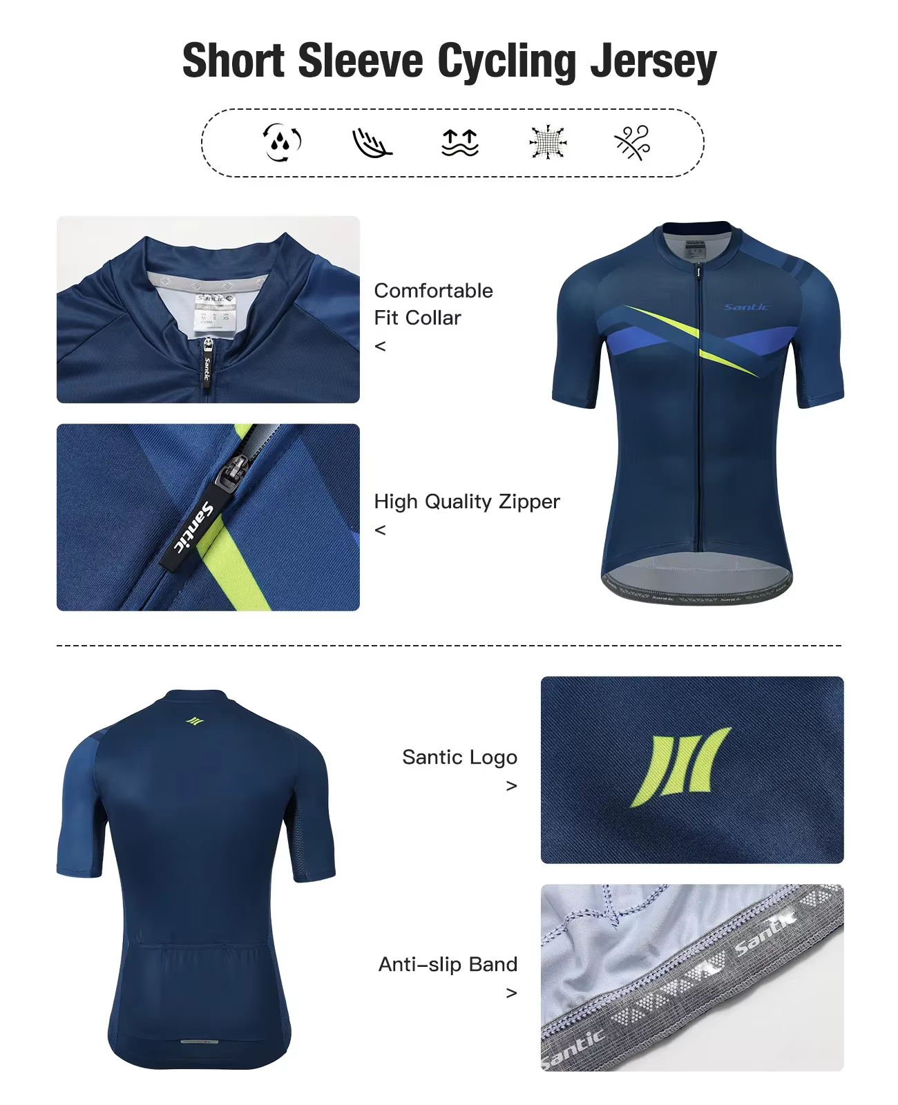 Santic – maillot de cyclisme pour hommes