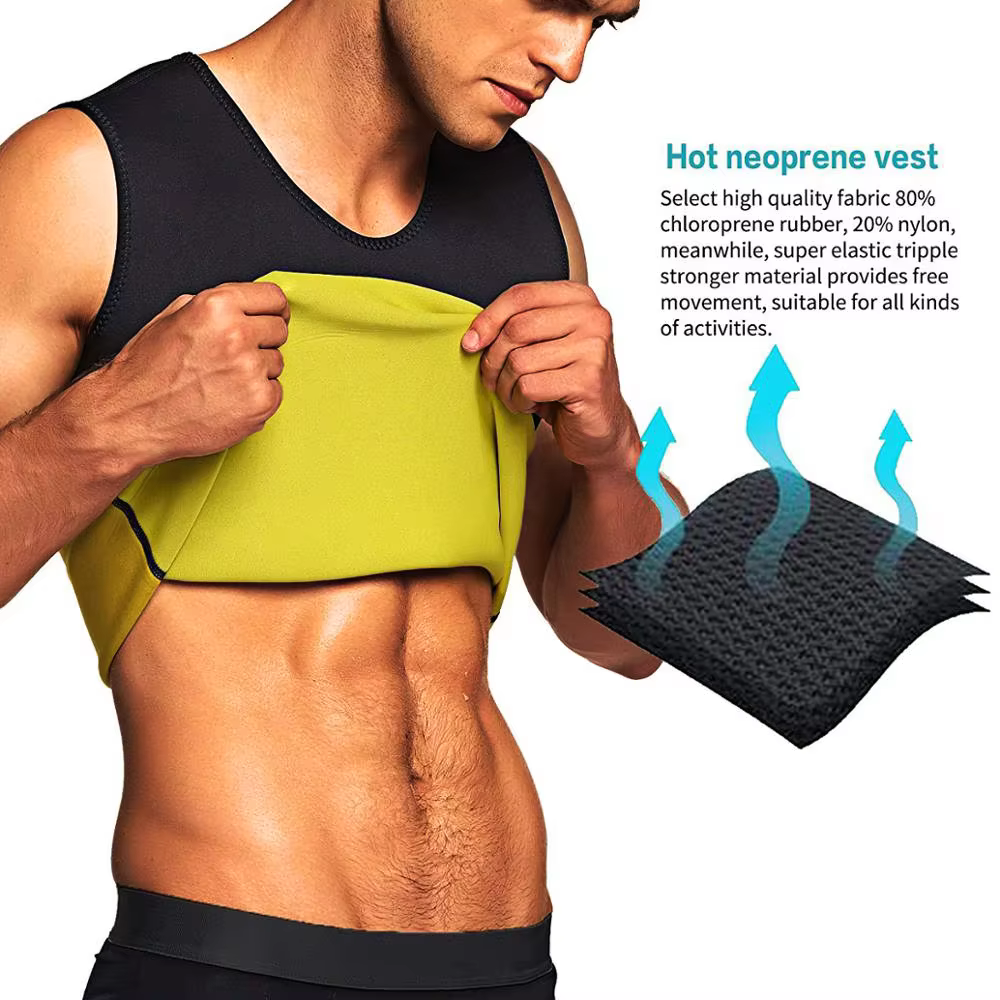 Hommes T-shirts d'entraînement effet Sauna gilet de sport hauts d'exercice vêtements de Fitness minceur perte de poids