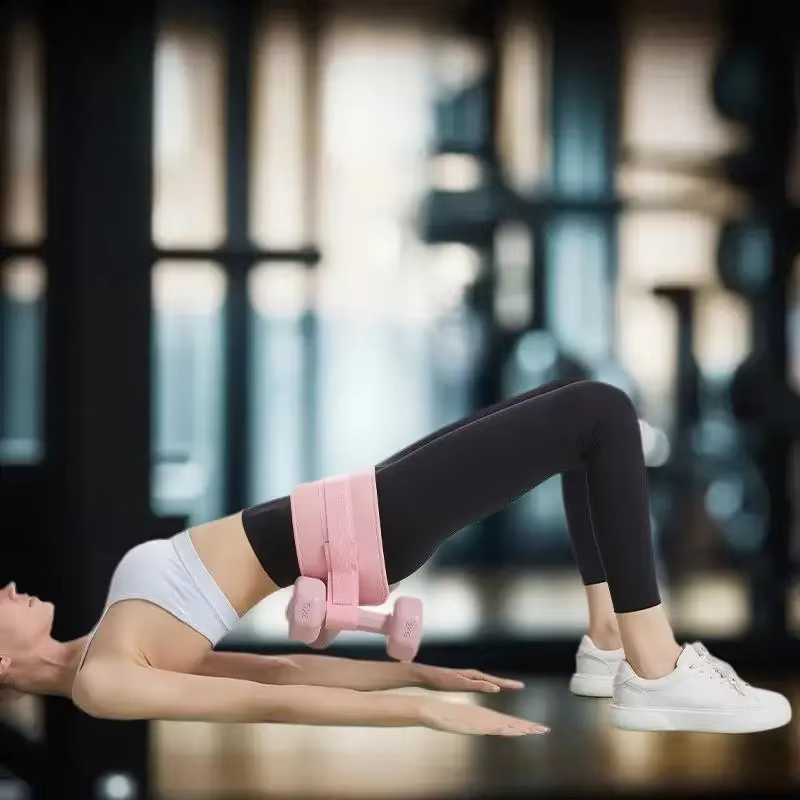 Accessoire d'exercice d'haltères : 1 ceinture de musculation pour poussée des hanches et pont de fessiers