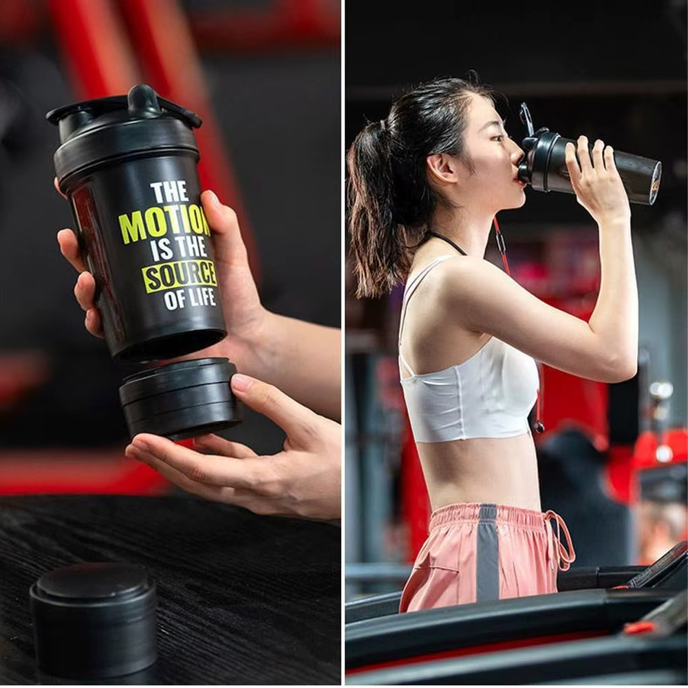 Shaker de poudre de protéines Cup400/600/650ml avec agitateur en métal