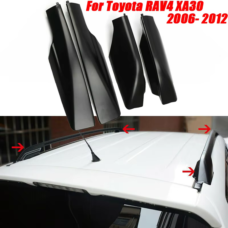 Couvercle de galerie de toit de voiture, 4 pièces, capuchon de coque d'extrémité de Rail de barre pour Toyota RAV4 XA30 2006 – 2012