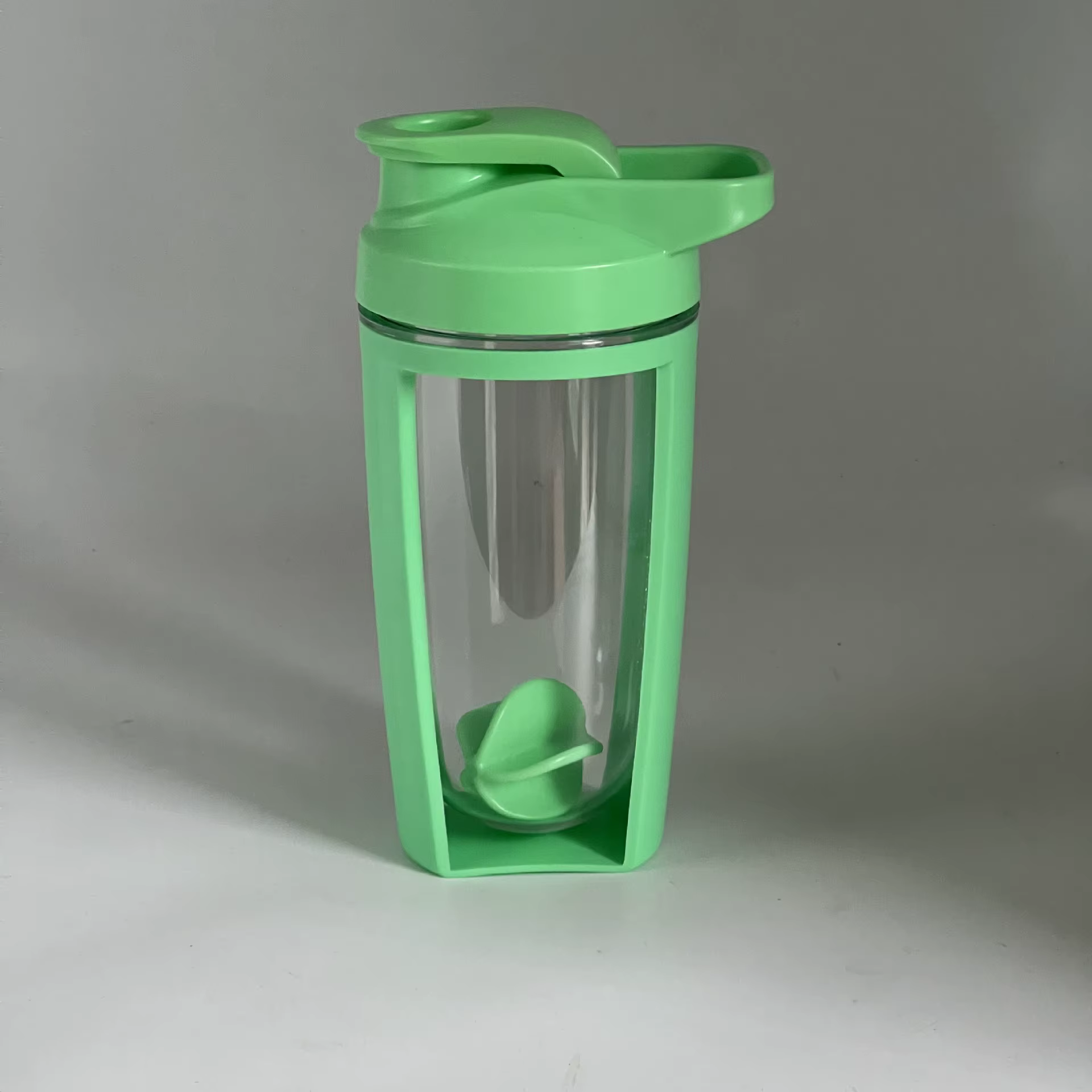 Tasse à secouer 500ML en plastique Double couche graduée Durable étanche mélange de secousse de protéines pour bouteille d'eau de sport de Fitness