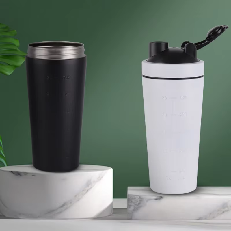Bouteille Shaker Portable en acier inoxydable