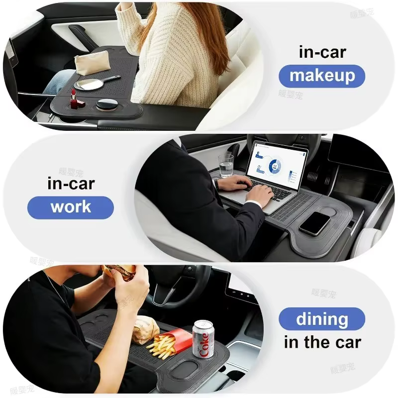 Table de bureau portable, accessoires de voiture pour Tesla, table à manger portable, table universelle pour voiture, plateau pour ordinateur portable sur volant, bureau de voyage