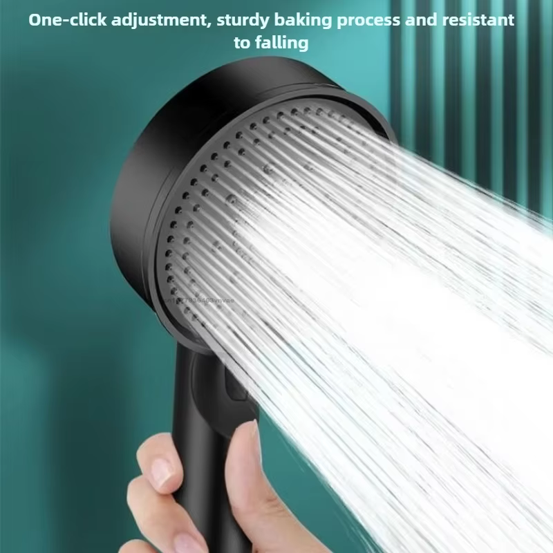 Pommeau de douche noir, 5 Modes, haute pression réglable, économie d'eau, Massage de l'eau, accessoires de salle de bains