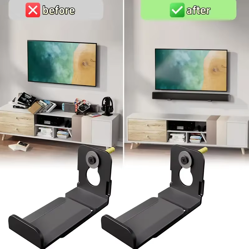 Support de montage mural pour barre de son pour Samsung, Bose, Vizio, LG, Sony avec profondeur réglable de 3,4 à 5,8 pouces, supports sous TV pouvant contenir jusqu'à 30 lb