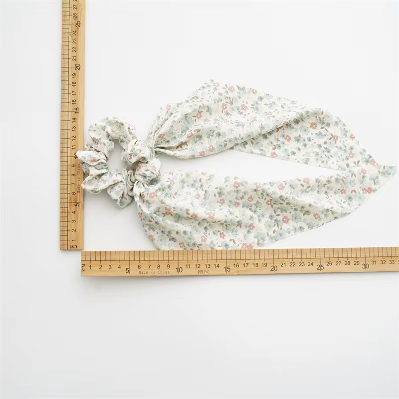 Accessoires pour cheveux pour femmes, bandeau élastique pour filles, chouchous avec ruban, Design Floral, à la mode