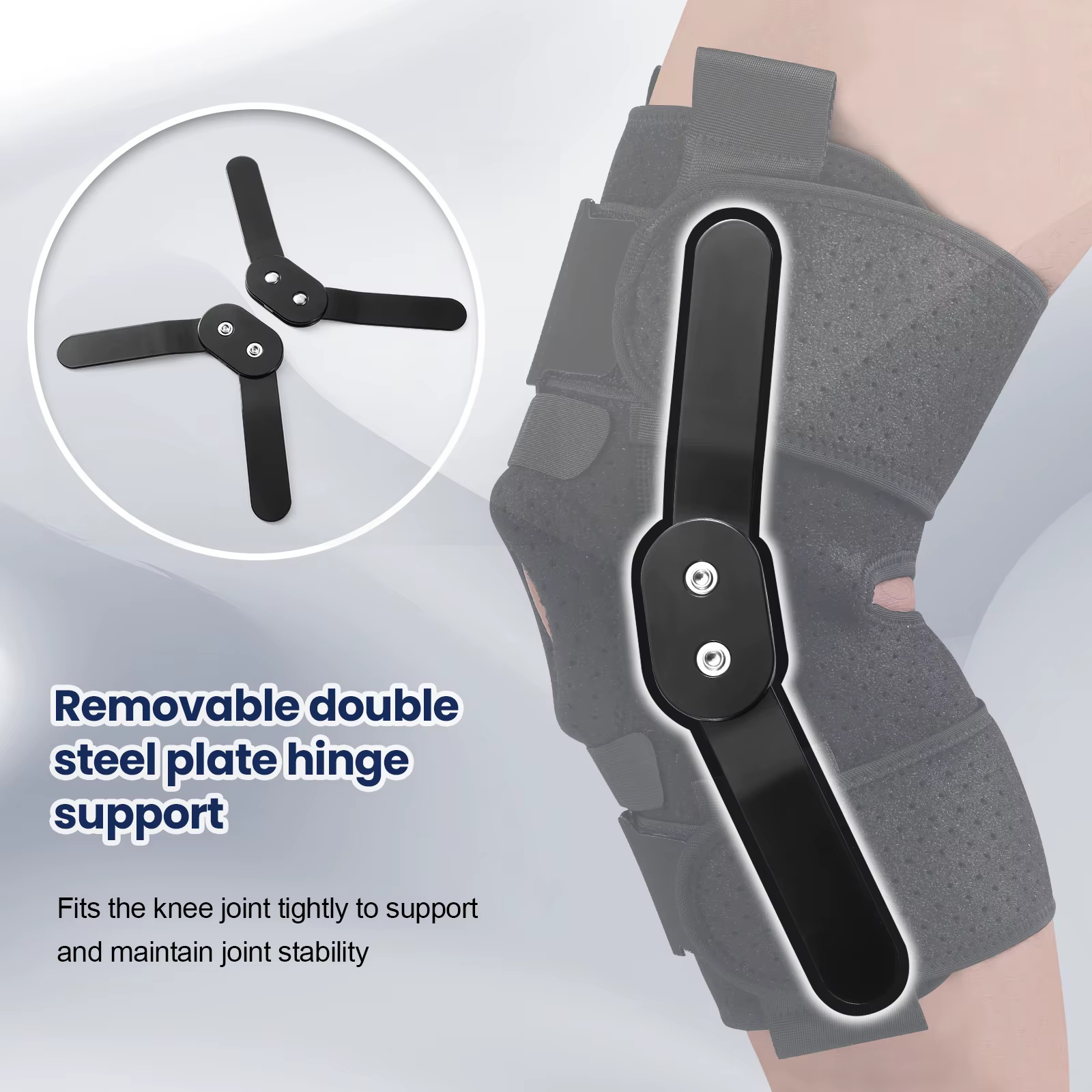 Genouillère articulée avec stabilisateurs latéraux et coussinets de Gel rotulien, douleur au genou pour hommes et femmes, déchirure du ménisque, récupération des blessures Acl Mcl