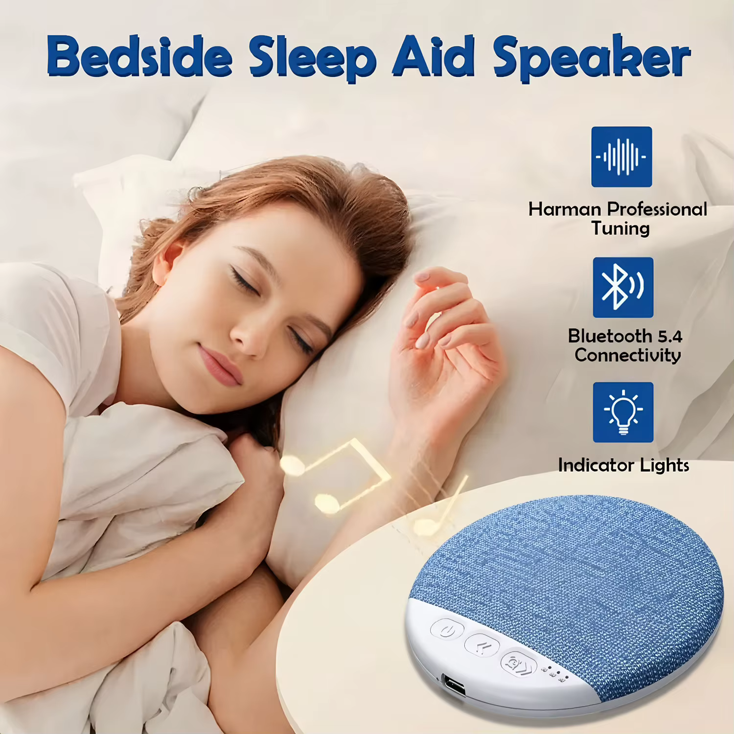 Mini haut-parleur Bluetooth portable, sons de la nature, bruit blanc, barre de son sans fil, lecteur MP3, ultra-mince, arrêt programmé, lecteur audio