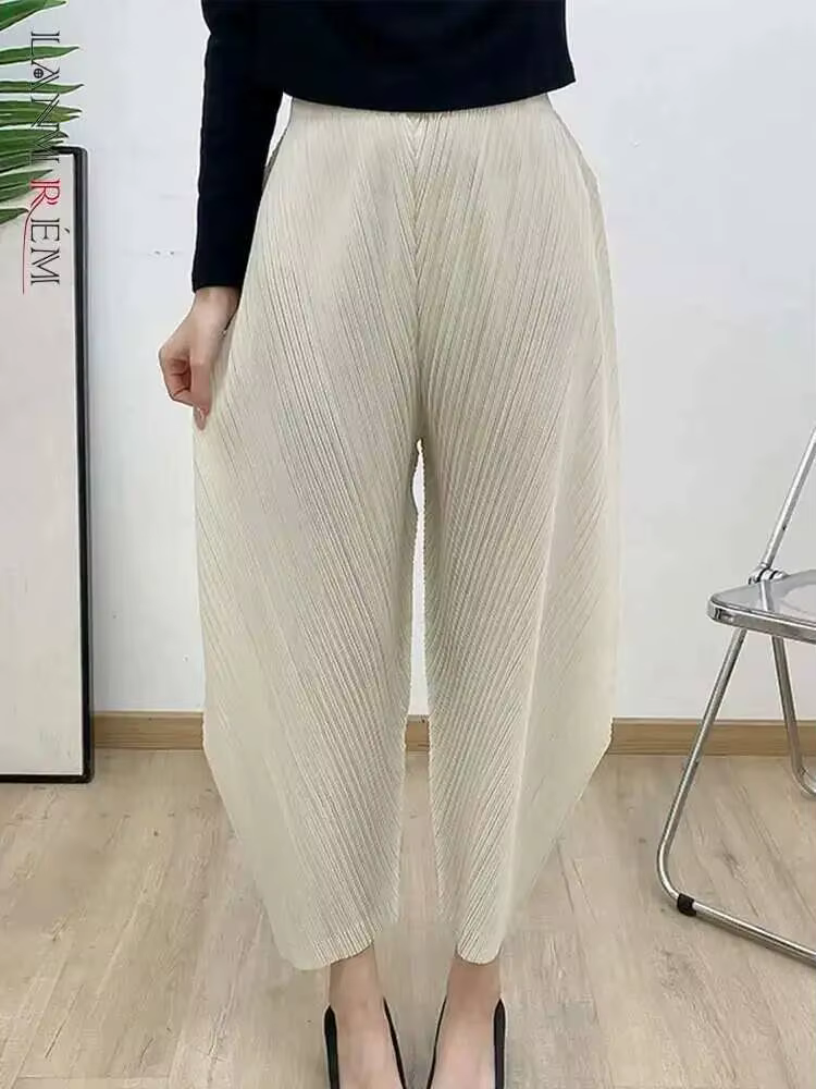 Pantalon sarouel plissé pour femme