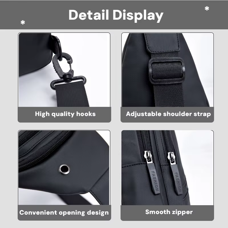 Sac de poitrine de sport pour hommes, sac à bandoulière réglable, adapté aux sports de plein air, sacs à bandoulière pour les déplacements, sacs d'affaires
