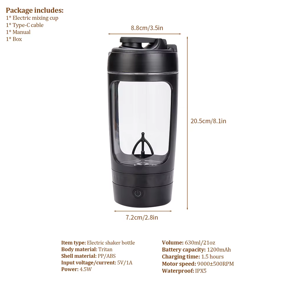 Bouteille shaker électrique 630 ml