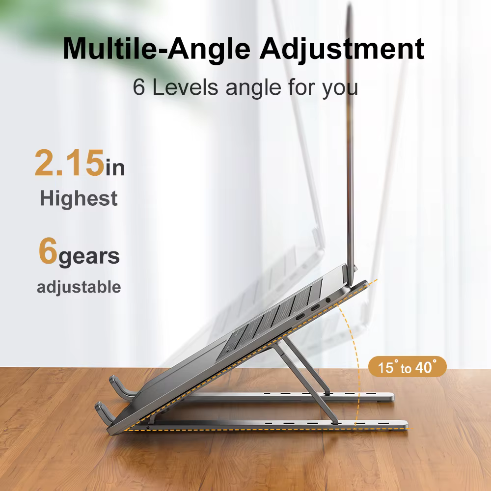 Support réglable en alliage d'aluminium pour ordinateur Portable, support de refroidissement de levage pour Macbook Lenovo, accessoires pour ordinateur Portable