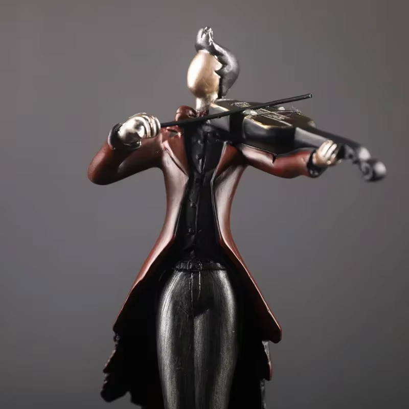 Vintage jouer à un Instrument bande décoration Art personnage modèle Statue créativité Figurines pour intérieur bureau accessoires artisanat
