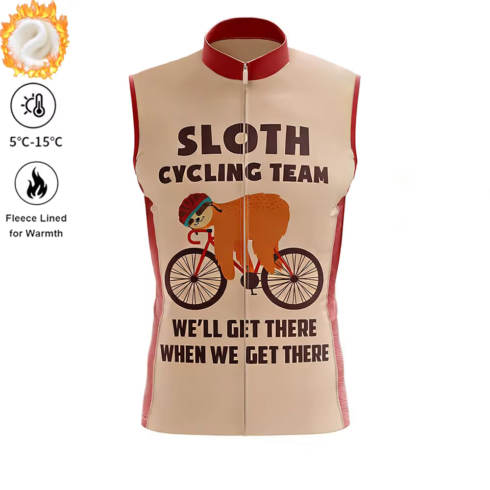 Paresseux équipe hiver cyclisme gilet homme