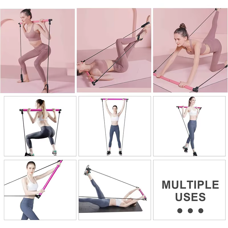 Barre de Pilates multifonctionnelle avec corde de tension d'expansion thoracique de yoga