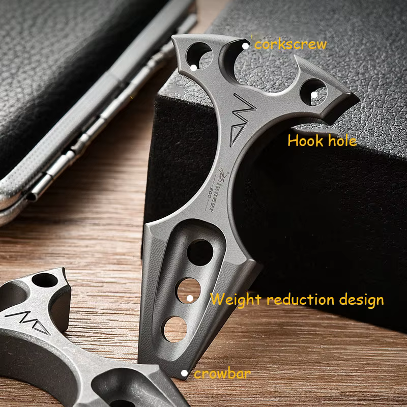 Petit pied-de-biche multifonctionnel en alliage de titane TC4, Camping en plein air, fenêtre cassée, outils manuels, ouvre-bouteille EDC, barre de levier Portable Gif