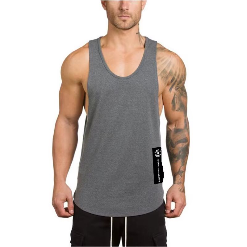 Marque Gym Sport vêtements coton Singlets musculation Stringer débardeurs hommes Fitness chemise Muscle gars sans manches gilets de course