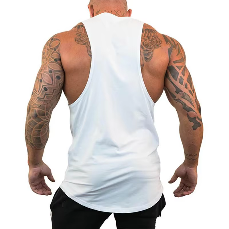 Gym Bodybuilding Fitness Muscle Vêtements D'été Coton Respirant Lâche Débardeurs Hommes Sport Décontracté Sans Manches Entraînement T-Shirts