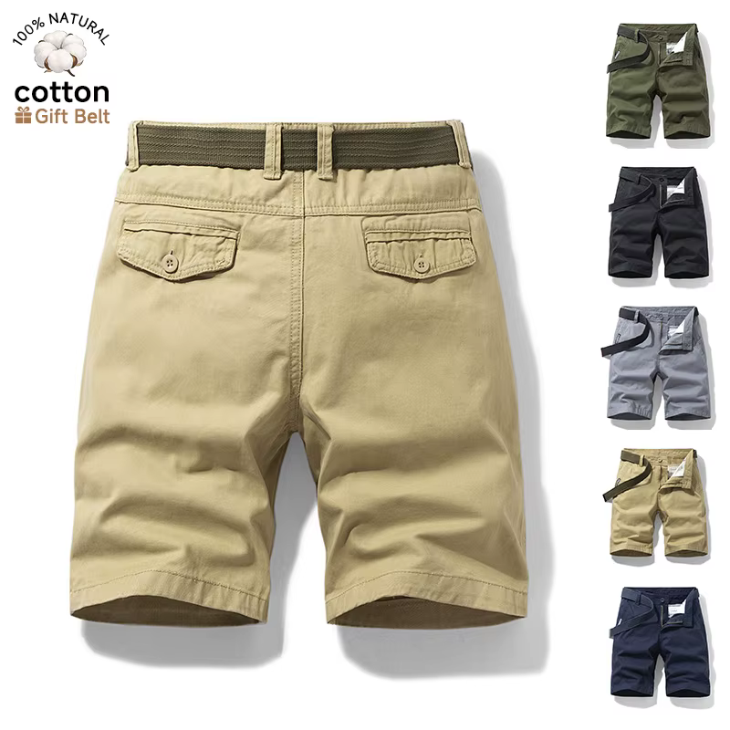 Shorts Cargo Baggy Homme 2026 de Marque – Bermuda de Travail Multi-Poches en Coton pour l'Été