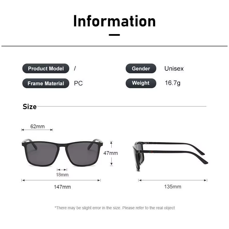 Lunettes de soleil de sport pour hommes, polarisées, confortables, carrées, légères, accessoire avec Origina