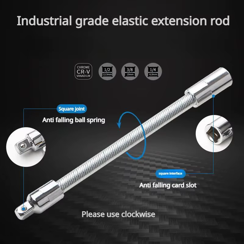 Lot de 3 tiges de connexion flexibles universelles, tiges d'extension à manchon, tiges de force souples et élastiques