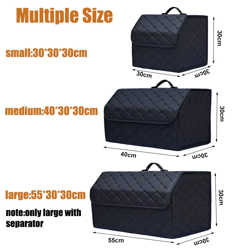 Boîte de rangement pour coffre de voiture, grande capacité, outils multi-usages automobiles, sac de rangement, rangement, rangement, cuir, pliable pour l'urgence