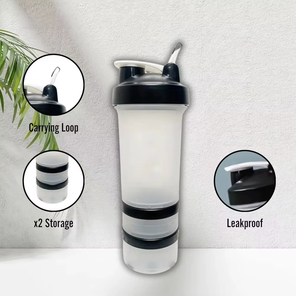 Shaker de poudre de protéines Cup400/600/650ml avec agitateur en métal