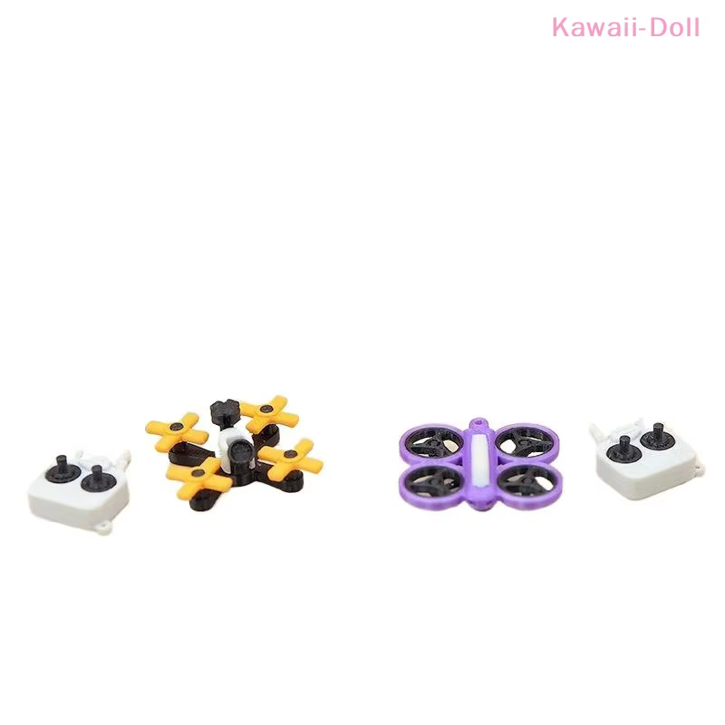 [DO] 1 ensemble de mini-drones UAV pour maison de poupée 1:12, accessoire de modèle factice avec télécommande, accessoire de scène, décoration miniature